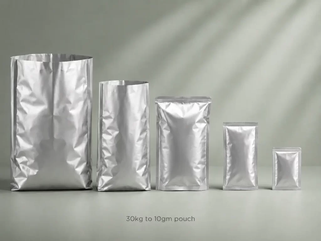 Aluminium foil pouches for export and barrier packaging applications