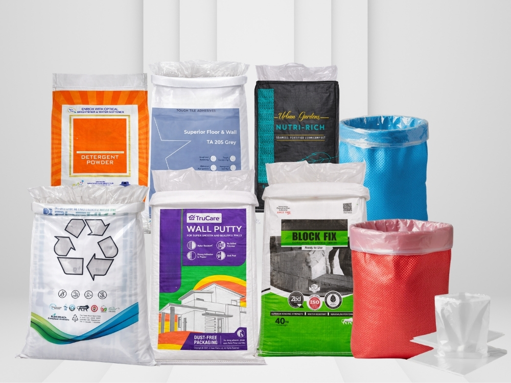 Liner inserted woven bags for moisture protection and bulk packaging